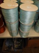 Six Rolls of Pale Blue Braided Ribbon