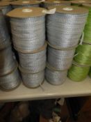 Six Rolls of Silver Braided Ribbon