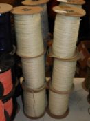 Six Rolls of Cream Glitter Thread