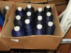 Box Containing Twelve Assorted Cones of Thread