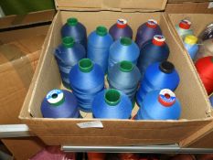 Box Containing Twelve Assorted Cones of Thread