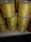Six Rolls of Yellow & Silver Braided Ribbon