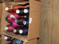 Box Containing Twelve Assorted Cones of Thread
