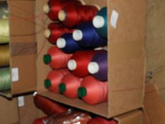 Box Containing Twelve Assorted Cones of Thread