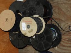 Six Rolls of Assorted Ribbon and Sequins