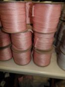Six Rolls of Pink & Gold Braided Ribbon