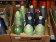 Box Containing Twelve Assorted Cones of Thread