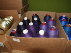 Box Containing Twelve Assorted Cones of Thread