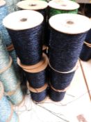 Six Rolls of Blue Glitter Machine Knitting Wool