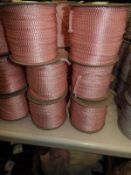 Six Rolls of Pink & Gold Braided Ribbon