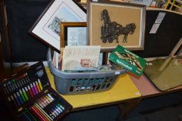 Laundry Basket and Contents of Framed Pictures, et