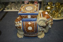 Large Brown Elephant Plant Stand