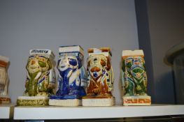 Four Pottery Elephant Ashtrays
