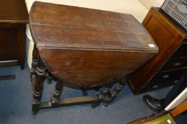 Vintage Oak Oval Drop Leaf Table