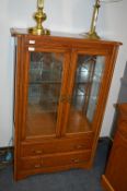 Modern Mahogany Two Door Glazed Display Cabinet