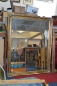 Large Gilt Framed Beveled Edge Mirror 4'6