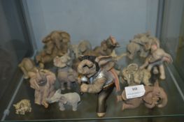 Sixteen Assorted Elephants Including Elvis