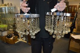 Pair of Chandelier Style Modern Light Fittings