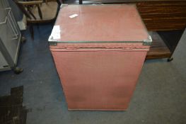 Red Lloyd Loom Style Glass Topped Linen Bin