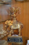 Large Gilt Elephant on Stand