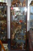 Mahogany Effect Display Cabinet with Glass Shelves