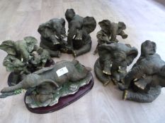 Five Sets of Resin Elephants (One AF)