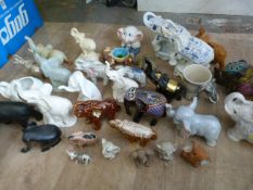 Box of Assorted Elephants Including Novelty Elepha