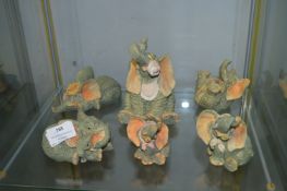 Collection of Six Regency Fine Art Elephants