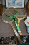 Three Vintage Tennis Rackets
