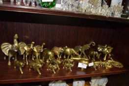 Twenty Two Brass Elephants