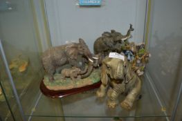 Three Assorted Elephant Groups Including One Photo