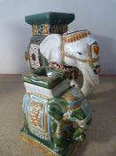 Ceramic Elephant Plant Stand and a Elephant Ashtra