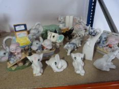 China Elephant Teapot, Pair of Bookends and a Quan