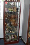 Mahogany Effect Display Cabinet with Glass Shelves
