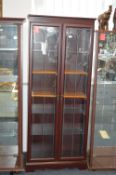 Mahogany Effect Display Cabinet with Glass and Woo