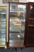 Mahogany Effect Glazed Display Cabinet 179cm