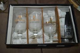 Three Guinness Glasses and One Claymore Whiskey Gl