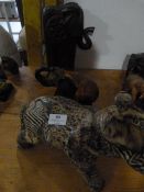 Three Stylised Elephant Ornaments