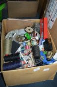 Box of Vintage Sewing Items, Collectibles, etc.
