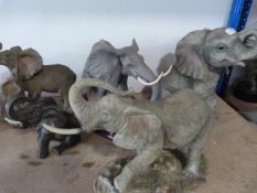 Five Resin Elephants