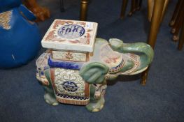 Green Pottery Elephant Plant Stand