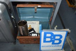 Vintage Metal Trunk Containing 12