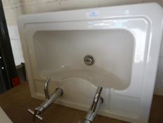 *Oblong Sink with Chrome Taps