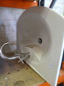 *Oval Ceramic Sink with Chrome Taps