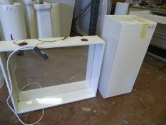 *Bathroom Shelf Unit and Illuminated Mirror