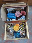 Two Boxes of Assorted Bric-a-Brac, Picture Frames,