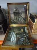 Pair of Gilt Framed Prints - Victorian Scenes