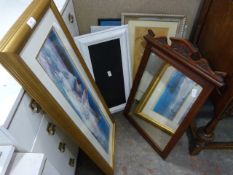 Collection of Framed Pictures and Mirrors, etc.