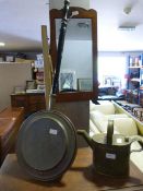 Cooper Bed Pan and a Brass Water Can