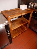 *Three Tier Wooden Catering Trolley
